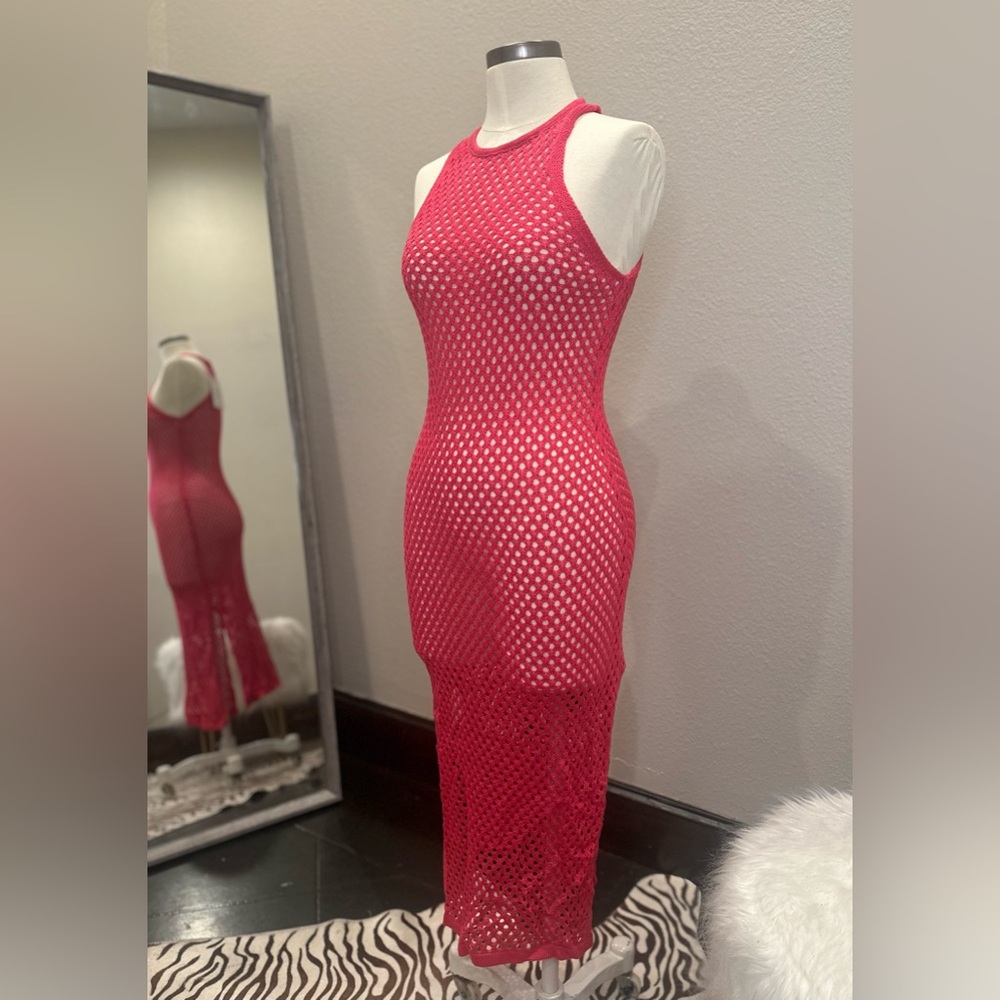 Pink crochet dress